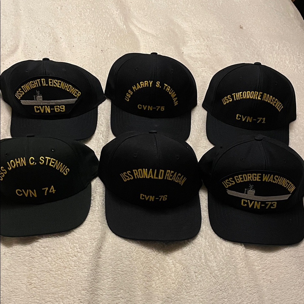 Black USS Navy Cap Set CVN